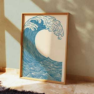 Great Waves Series Art Print, Japanese Wave Art Print, Hokusai-Inspired Wall Art, Vintage Japanese Print, Majestic Wave