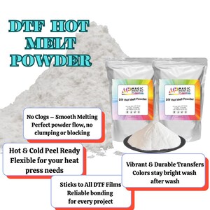 White DTF Hot Melt Adhesive Powder, 2.2 lbs, Washable TPU image 3