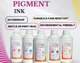 Vibrant DTF Pigment Ink, CMYK + White, High-Quality Printing