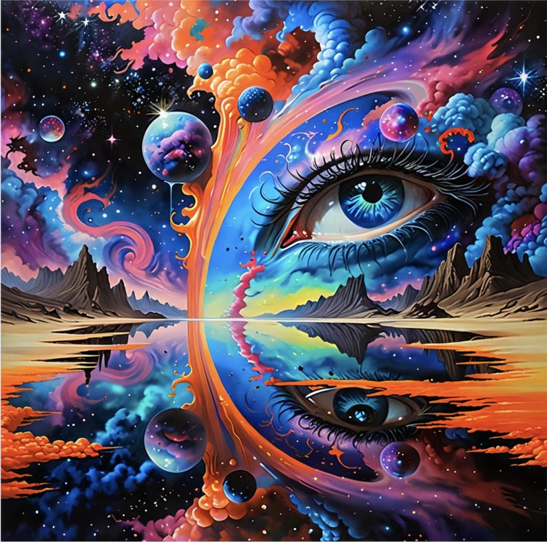 Cosmic Eye Art Print: Surreal Galaxy, Psychedelic Visionary Decor - Etsy
