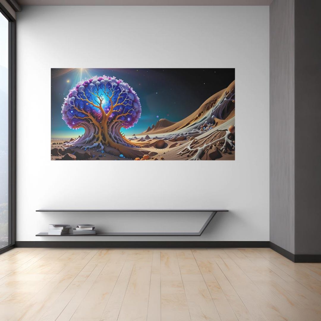 Framed Fantasy Tree Art Poster – Surreal Landscape Wall Decor With ...