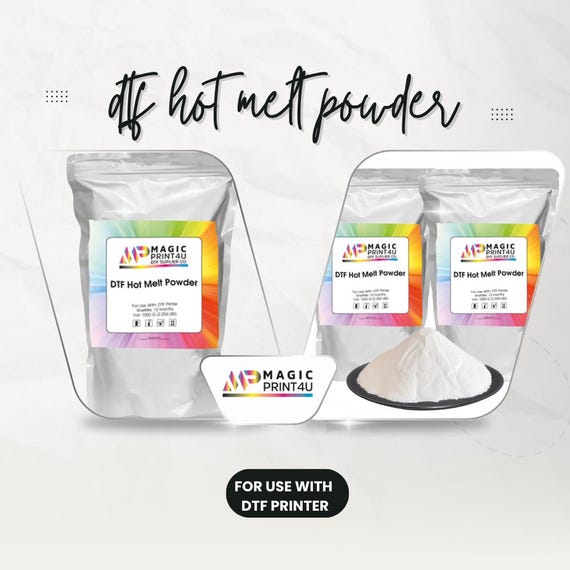 White DTF Hot Melt Adhesive Powder, 2.2 lbs, Washable TPU