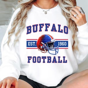 Sweat-shirt universitaire Buffalo, chemise universitaire de football, chemise de jour de match de style vintage, cadeau pour fan de Buffalo, factures