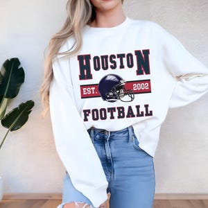 Houston College Sweatshirt, Football College Shirt, Vintage Style Texans Football Sweatshirt Game Day Shirt, Gift for Texans Fan, Houston