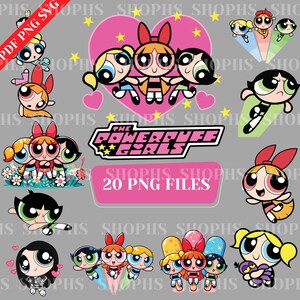 Powerpuff Girls PNG, Powerpuff Girls SVG-Bundle für Cricut, Powerpuff Girls Clipart und Sublimation, Powerpuff Girls PDF, digitaler Download