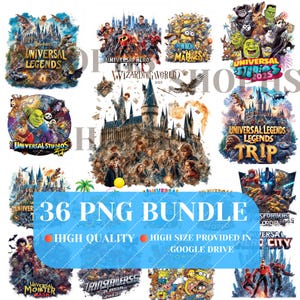 Universal Studios png-bundel , universele png-bestanden voor T-shirts en mokken , hoge kwaliteit png-bestanden om af te drukken , direct downloaden