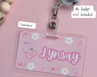 Custom Nurse Badge Name Tag/ Badge Buddy/ Badge Reel Name Card/ Badge Back/ Custom Nurse Gift/ laminated badge back/