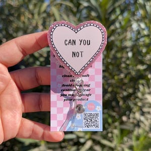 Can you not Retractable Badge Reel | Funny Badge Reel | Nurse Badge Reel | retractable badge reel | funny id holder | pink glitter reel
