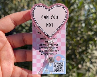Can you not Retractable Badge Reel | Funny Badge Reel | Nurse Badge Reel | retractable badge reel | funny id holder | pink glitter reel