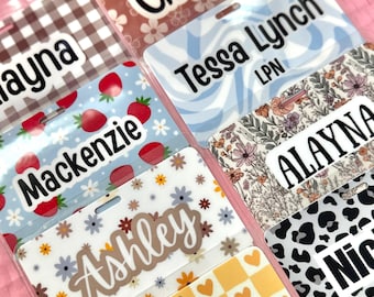 Custom Nurse Badge Name Tag/ Badge Buddy/ Badge Reel Name Card/ Badge Back/ Custom Nurse Gift/ laminated badge back