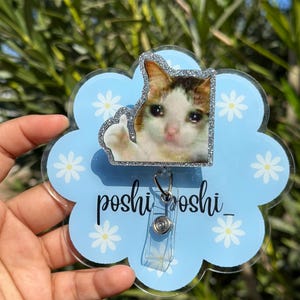 Sad cat meme Retractable Badge Reel, meme ID Clip, Nurse ID Holder, funny RN Key Card, meme Badge Pull, School Nurse, Teacher Lanyard