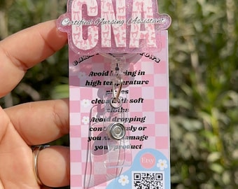 CNA Badge reel / nurse badge reel/id holder badge reel/coquette nurse badge reel/bow badge reel/ nurse gift/ retractable badge reel
