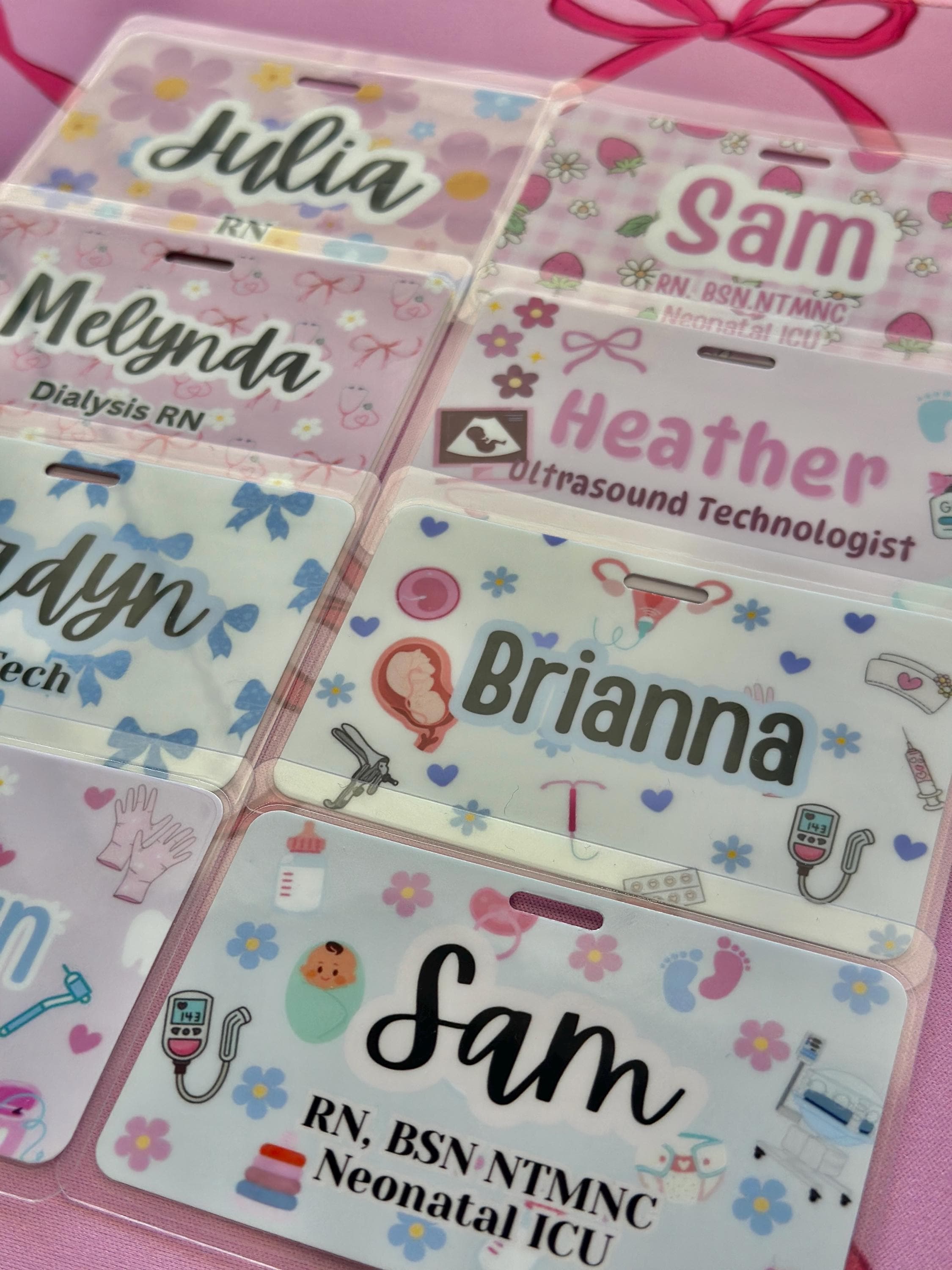 Custom Nurse Badge Name Tag/ NICU Badge Buddy/ Badge Reel Name Card/ Badge Back/ Custom Nurse Gift/ laminated badge back