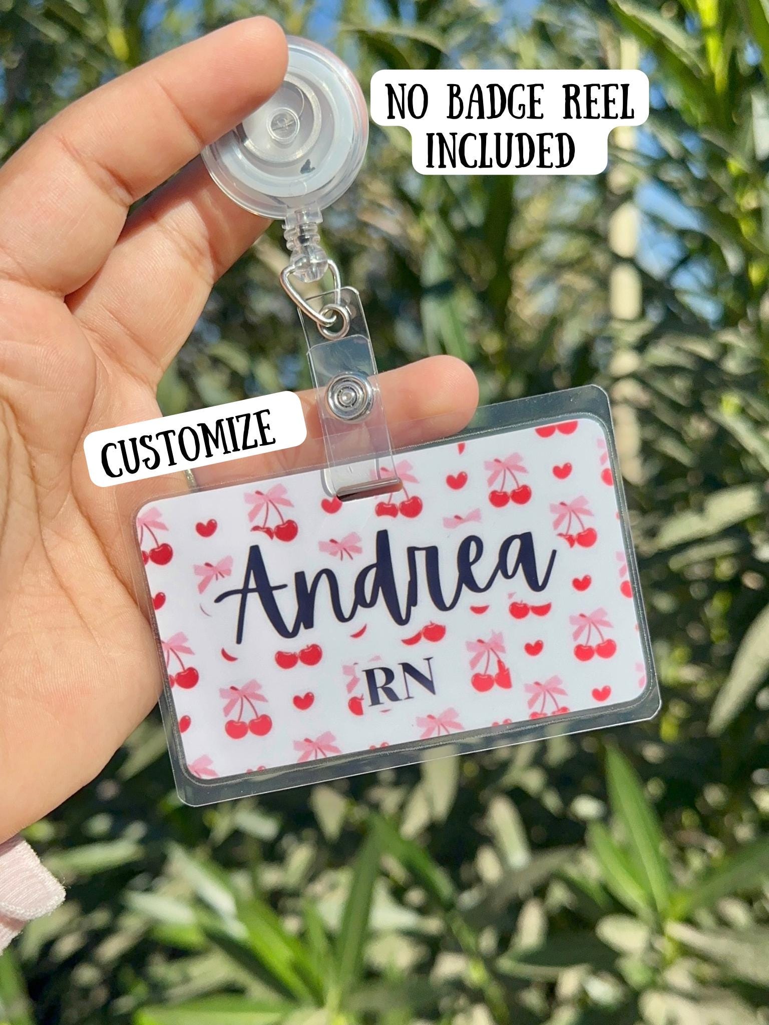 Custom Nurse Badge Name Tag/ coquette Badge Buddy/ Badge Reel Name Card/ pink Badge Back/ Custom Nurse Gift/ laminated badge back
