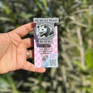 The horrors persist but so do I Badge Reel | funny Badge Reel | Nurse Badge Reel | Badge ID Holder | Lanyard | funny badge reel