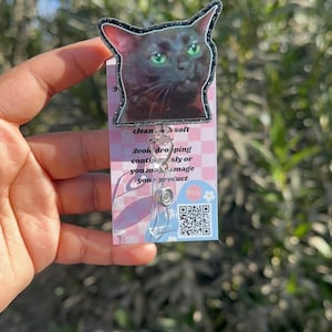 Zoned out cat meme Retractable Badge Reel, meme ID Clip, Nurse ID Holder, funny RN Key Card, meme Badge Pull, School Nurse, Teacher Lanyard