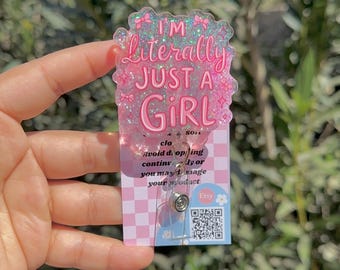 Coquette retractable badge reel,badge reel bow, badge glitter/ nurse badge reel literally just a girl pink bow badge reel - Coquette badge