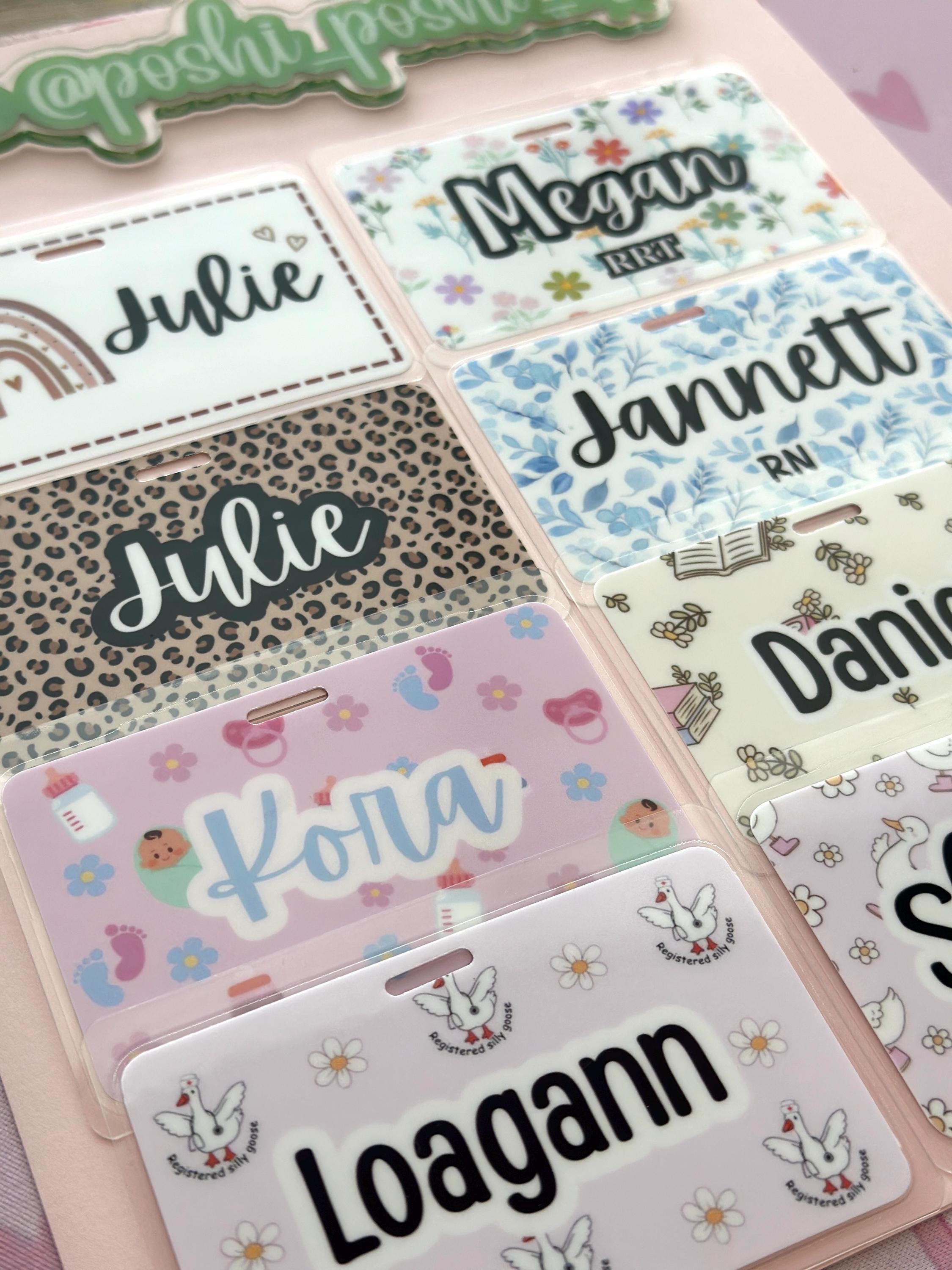 Custom Nurse Badge Name Tag/ Badge Buddy/ Badge Reel Name Card/ Badge Back/ Custom Nurse Gift/ laminated badge back
