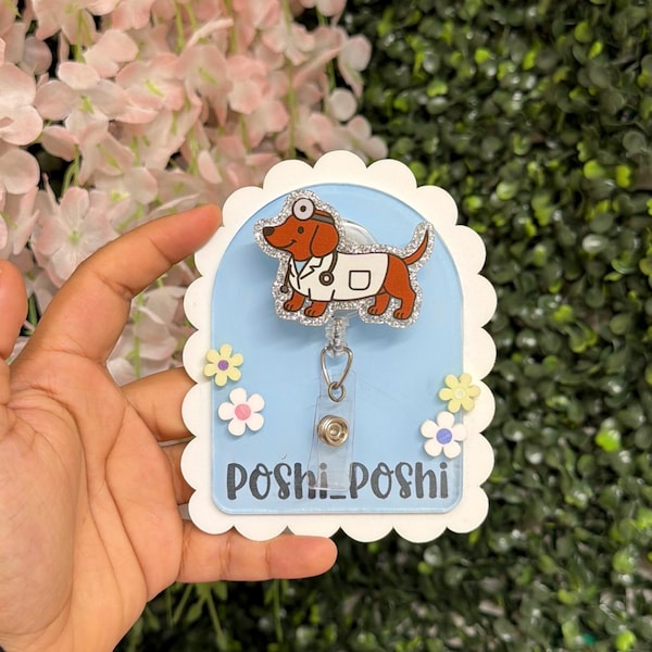 Winner dog badge reel / dachshund badge reel/funny id holder / student id holder / retractable badge reel / pediatric badge reel