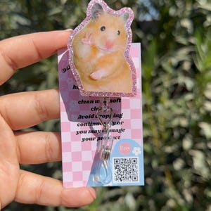 Hamster Badge Reel | Badge Reel | Medical ID Badge | Nurse Badge Reel | Funny Badge Holder | Funny Gift | Cute Hamster | Name Tag