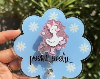 nurse badge reel,Silly Goose Nurse Acrylic Badge Reel, Funny Nurse Gift,Coquette / Silly Goose badge reel Retractable ID Badge Reel nurse