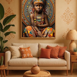 Tribal African Girl Art: Afrocentric Printable Decor (Digital Download)
