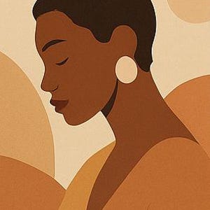 Afro Minimalist Woman Art Prints: Earth Tone Silhouette Decor (Digital Download)