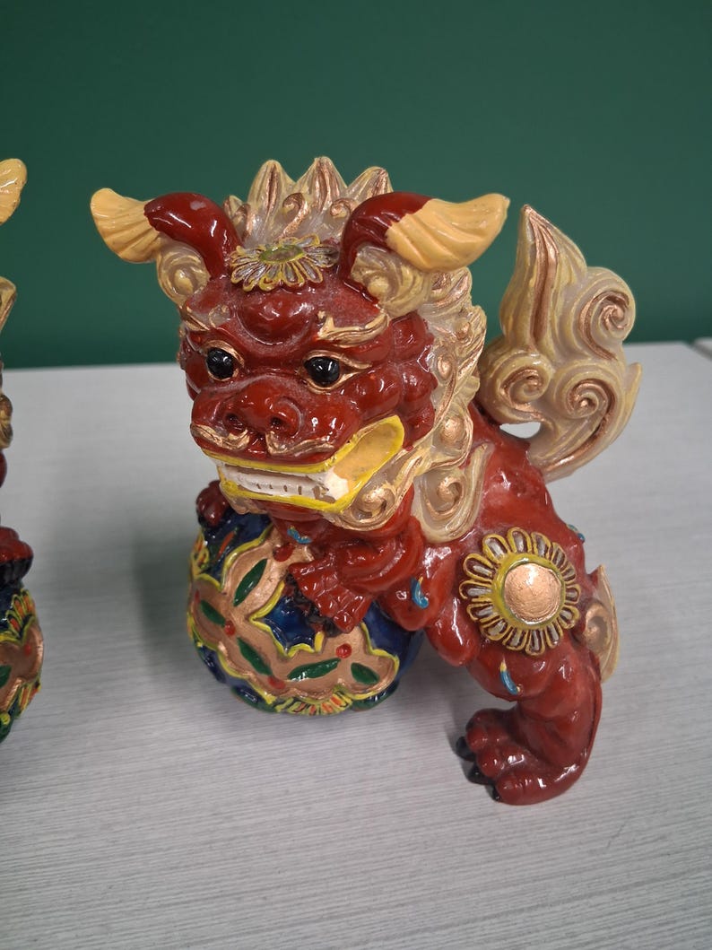Vintage Japanese Kutani Style Shishi Guardian Lion Statues - Pair of ...