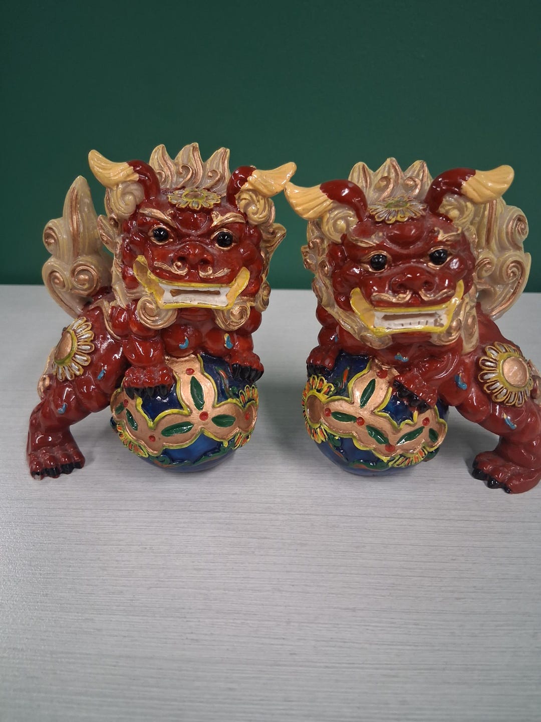 Vintage Japanese Kutani Style Shishi Guardian Lion Statues - Pair of ...