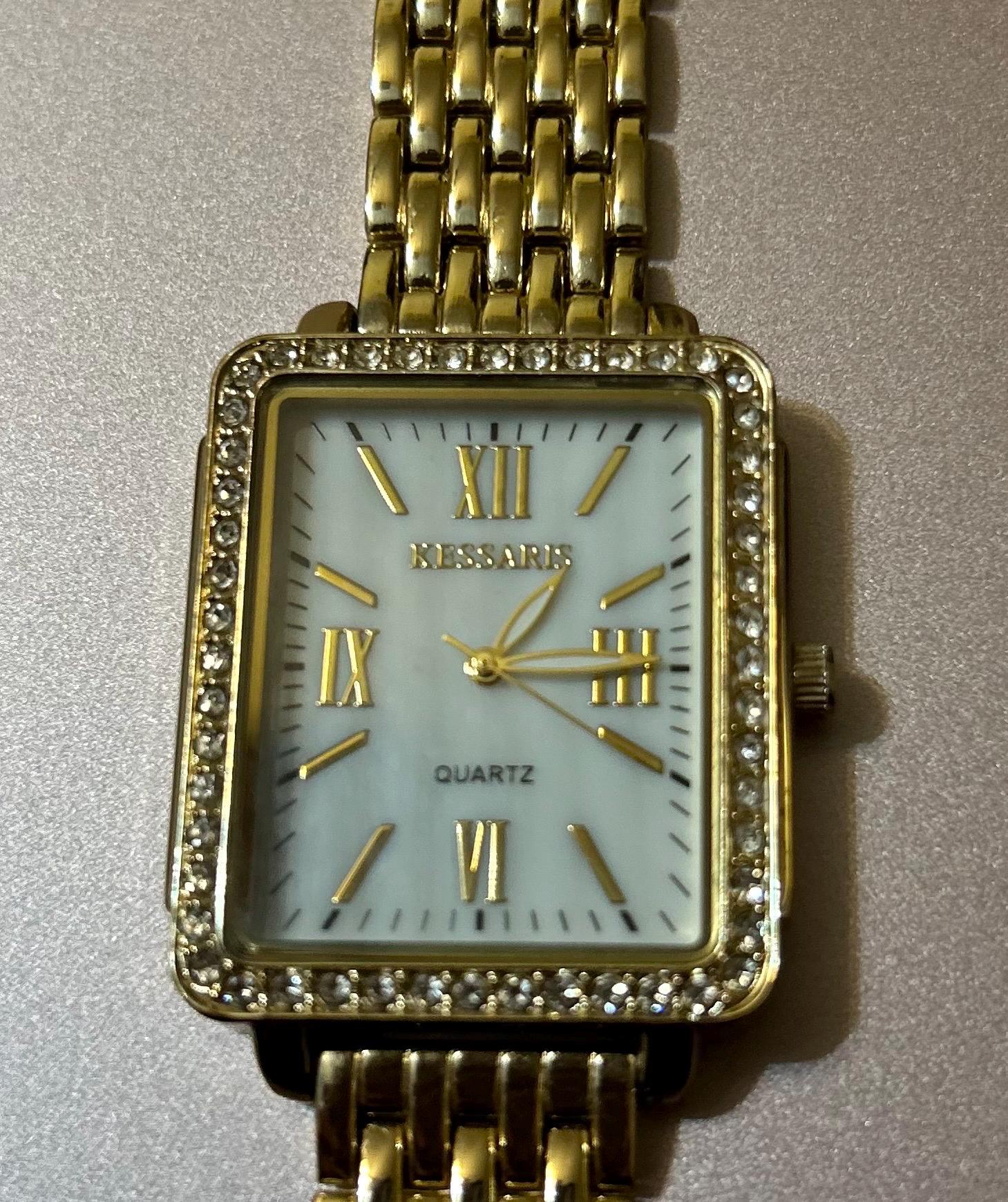 Kessaris Gold and Silver Ladies Watch Working Kessaris Womens Watch 30mm Cream Dial Date Automatic Gold  main image 4