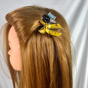 ワニ口クリップでヘアバレッタを縫う