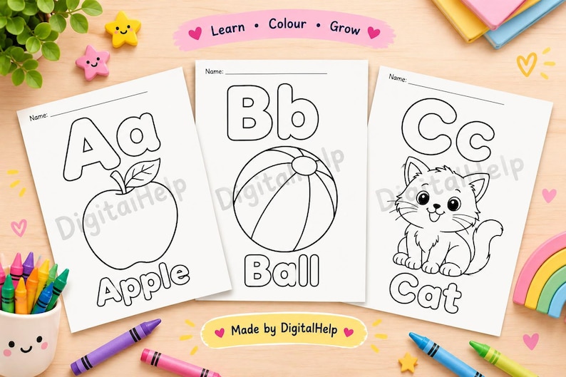 ABC Alphabet Coloring Book for Kids, Printable Preschool Workbook PDF ...