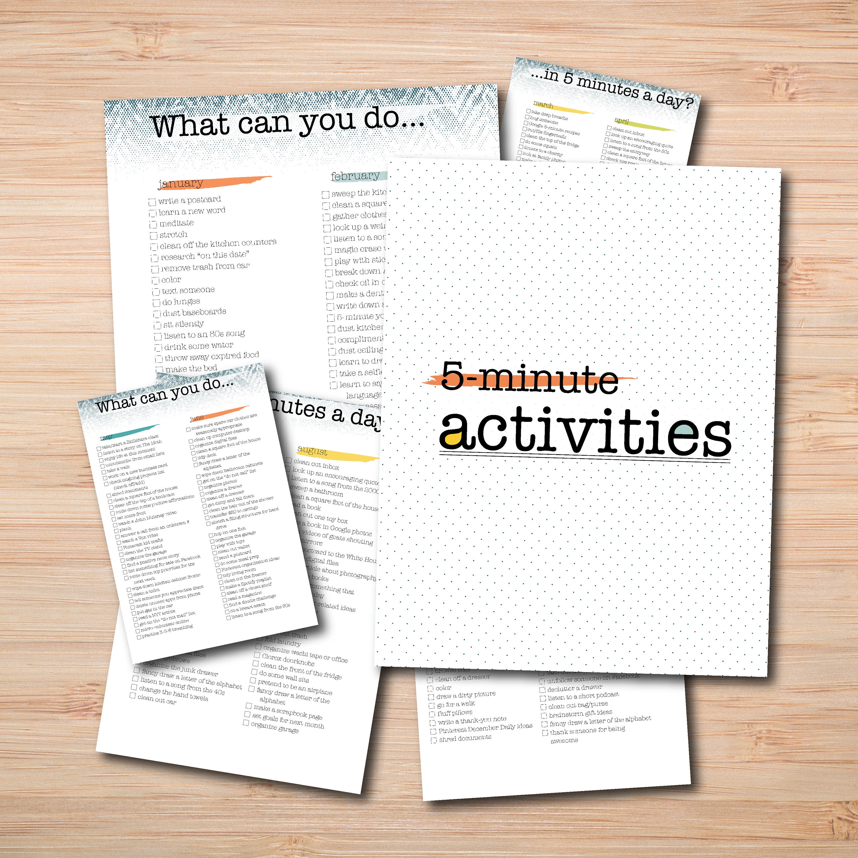 5 Minute Activities 5 Minutes A Day Daily Activities Etsy 5 Minute Activities 5 Minutes A Day Daily Activities Etsy