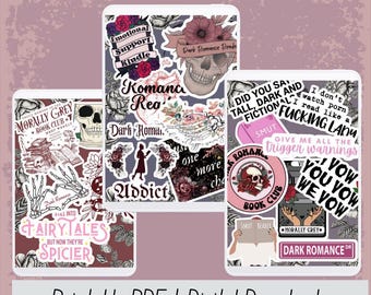 Dark Romance Kindle Insert | Bookish Reader Aesthetic (Printable PDF)