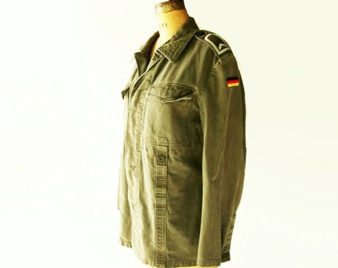 Vintage German Olive Green Combat Jacket Women's M Etsy