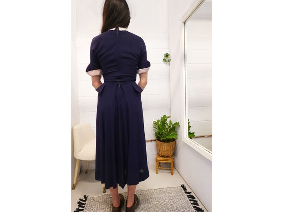 1940s Vintage Dress 40s Dress 40s Rayon Dress Nav… - image 7