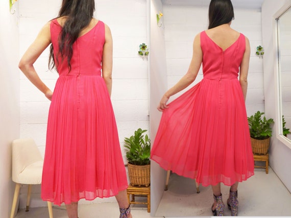 Vintage 60s Dress 1960s Pink Dress Fuchsia Dress … - image 8