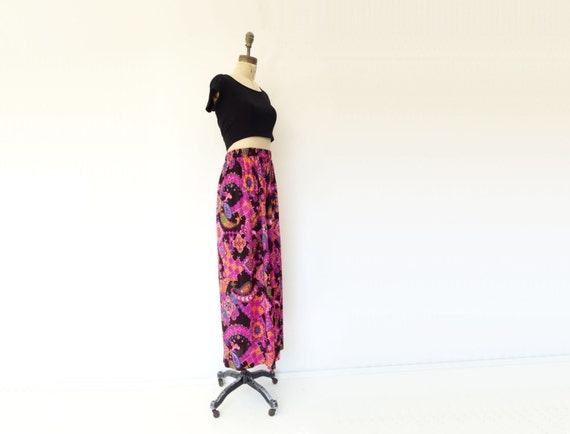 70s Maxi Skirt Floral Maxi Skirt Hawaiian Skirt P… - image 6