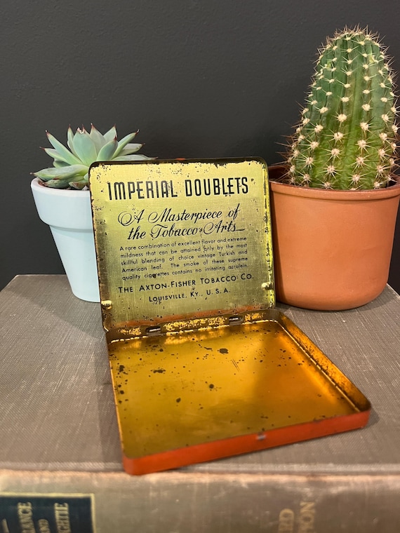 1940's Doublets Cigarette Tin Box, Axton-fisher Tobacco Co. in Louisville,  KY