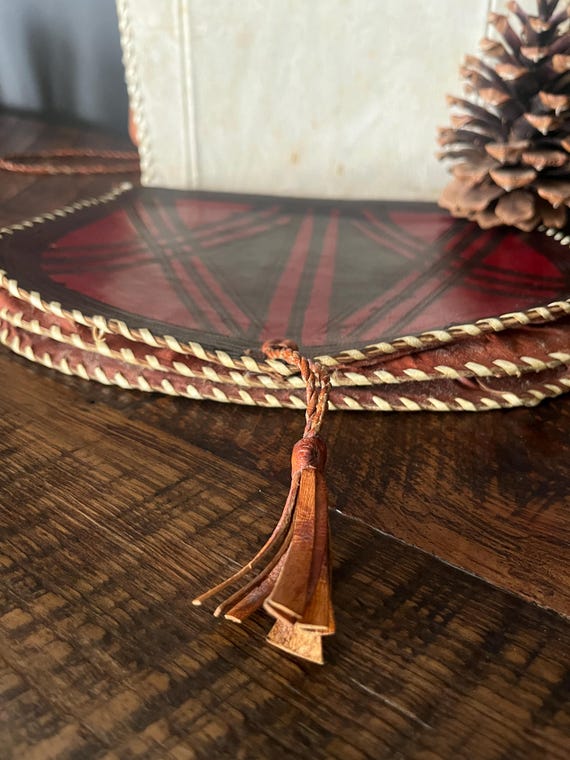 Handstitched Geometric Leather Patterned Crossbod… - image 7