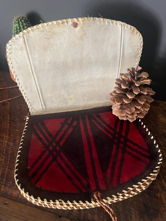 Handstitched Geometric Leather Patterned Crossbod… - image 8