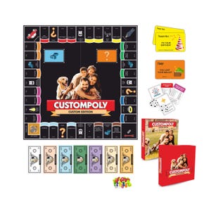 Customopoly Board Game - Black Edition:  Customized Gift, Personalized Board Game, Mother&#39;s Day Gift, Personalized Gift, Christmas Gift