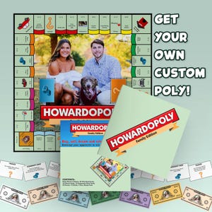 Custompoly Juego de Mesa, Juego Completo: Juego Personalizado, Juego de Mesa Personalizado, Juego de Mesa a Medida, Regalo de Navidad