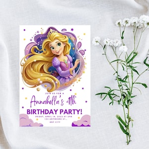 Rapunzel birthday invitation, Quinceanera Invitation Rapunzel,Rapunzel Invitations, Tangled Baby Shower, Tangled invitation