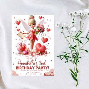 Love Red Tinker Princess Birthday Invitation, Fairy Tale Invitation, Magical Birthday Party Invite, Personalized Invitation, Customized