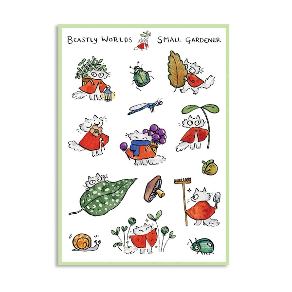 Hoja de pegatinas de Pequeño Jardinero