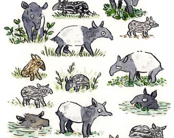 Tapir Family Portrait print