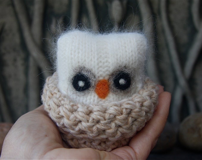 Adopt a Baby Owl Plush Angora Toy Eco Friendly Felt Wool Etsy