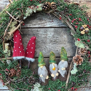 18" Woodland Gnome Grapevine Wreath... Made to order (woolcrazy)