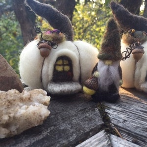 Pumpkin Fairy House decoration needle felt acorn porch light woolcrazy made to order image 3